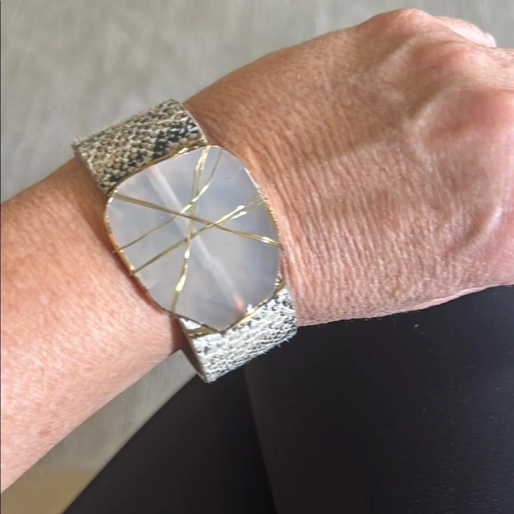 Gold and Silver Wearable stone Bracelet
